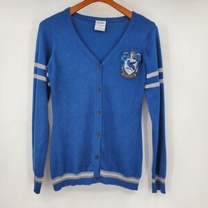 Harry Potter Ravenclaw Blue Varsity Stripe V Neck Button Front Cardigan Medium